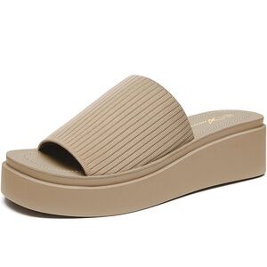 Amazon Tan Platform Slide Sandals
